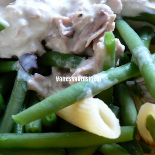 recette de salade de penne, haricots verts et thon