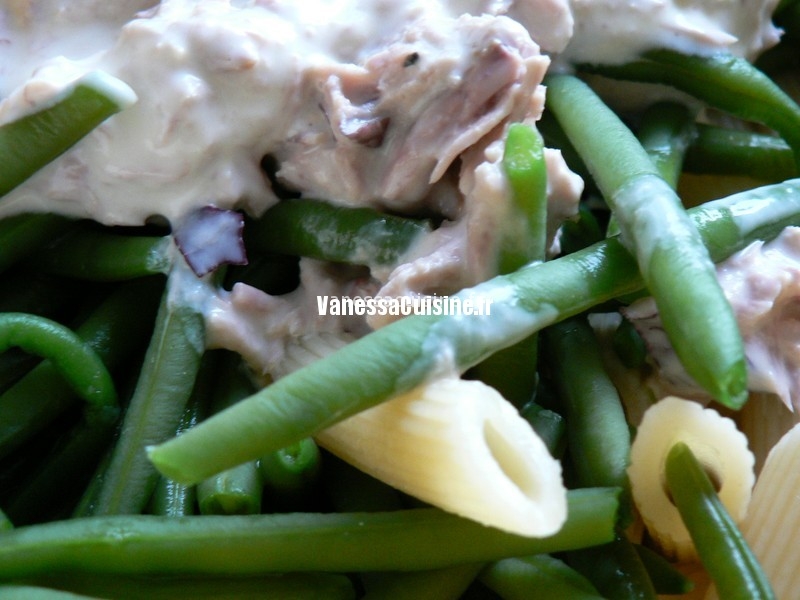 recette de salade de penne, haricots verts et thon