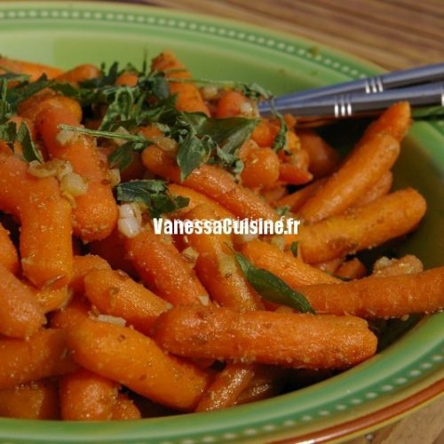 recette de carottes au miel, gingembre et coriandre