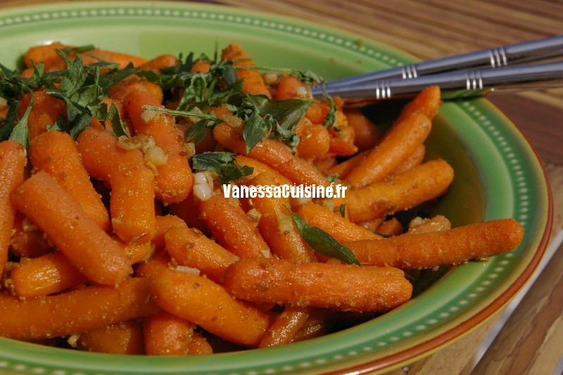 recette de carottes au miel, gingembre et coriandre
