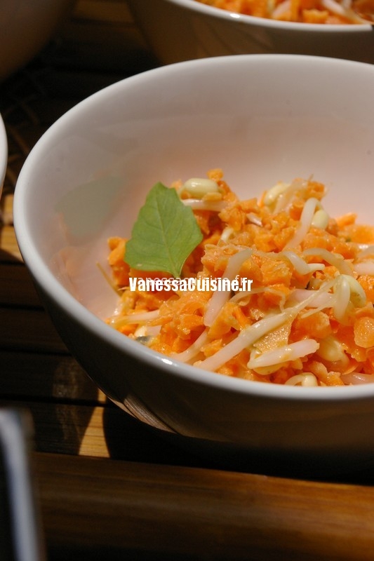 recette de salade de carotte au soja et fruits de la passion