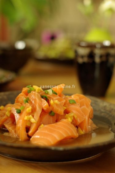 recette de sashimi de saumon mariné