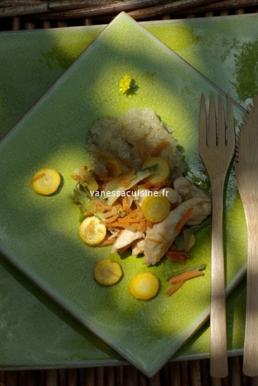 recette de Emincé de poulet mariné aux petits légumes