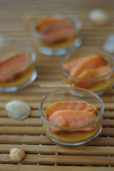 recette de sashimi de saumon, gelée