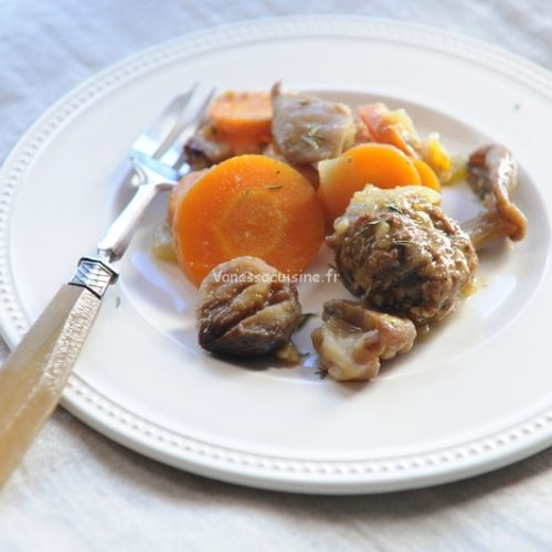 recette de ragout de châtaignes, carottes et pleurotes au thym