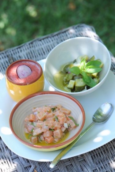recette de tartare de saumon thaïe aux herbes