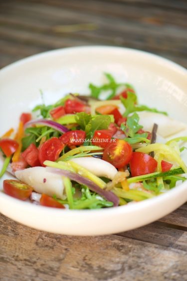 recette de salade de calmars et tomates comme en Italie