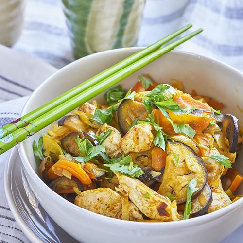 recette de wok de poulet tandoori