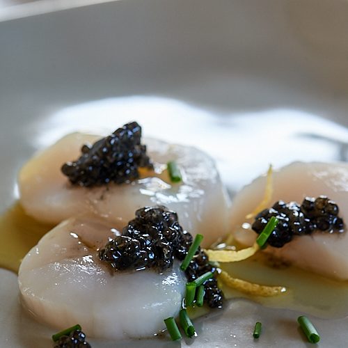 recette de Carpaccio de Saint-Jacques au caviar