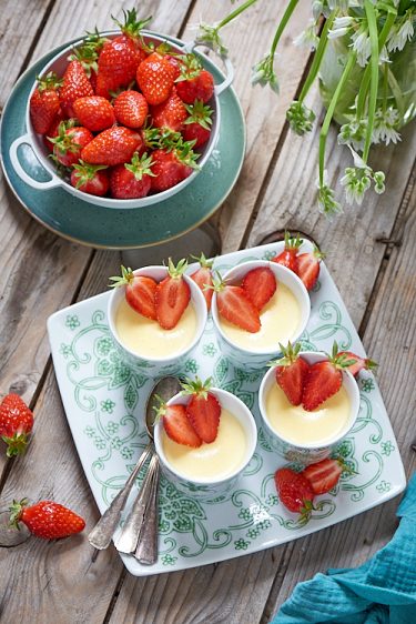 recette de panna cotta aux fraises