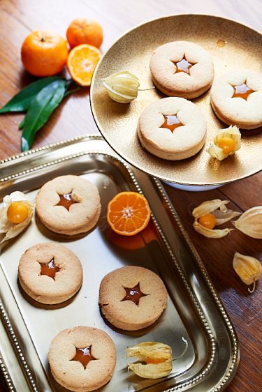 recette de biscuits Linzer à la confiture de mandarine