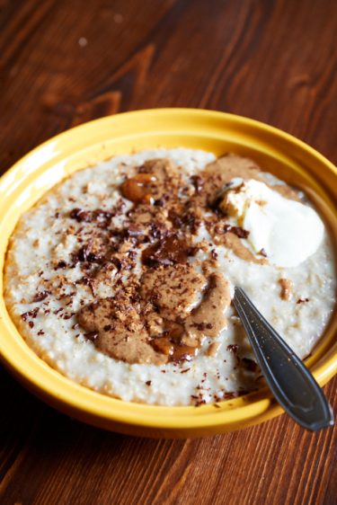recette de porridge chocolat noisette