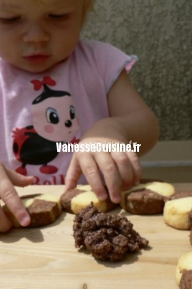 recette de sablés bicolores vanille chocolat