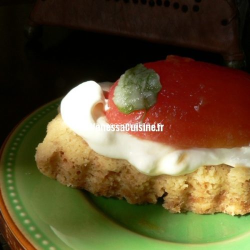recette de shortbread au mascarpone et tomates confites à la vanille