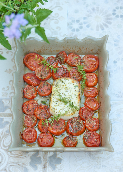 recette de Feta et tomates au four