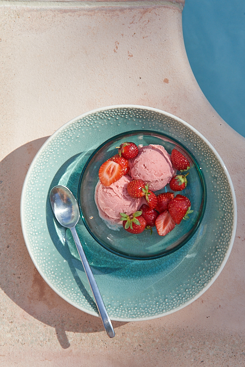 photo culinaire de glace à la fraise