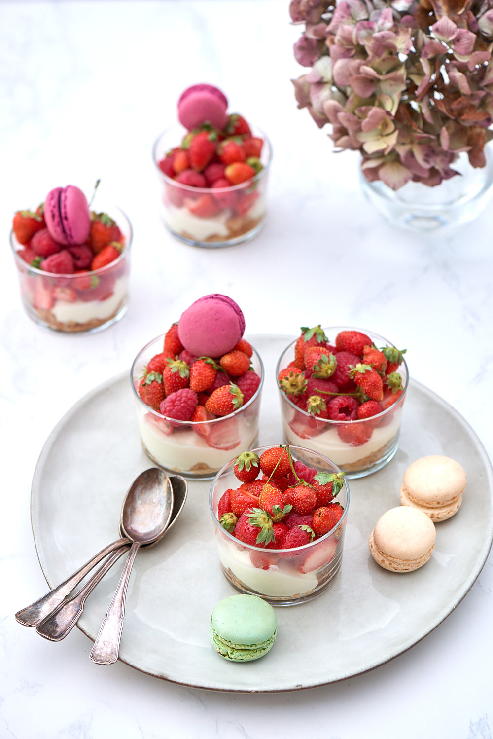 recette de mini-fraisiers en verrines