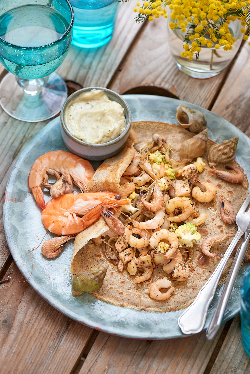 photo culinaire de Galettes de sarrasin aux fruits de mer