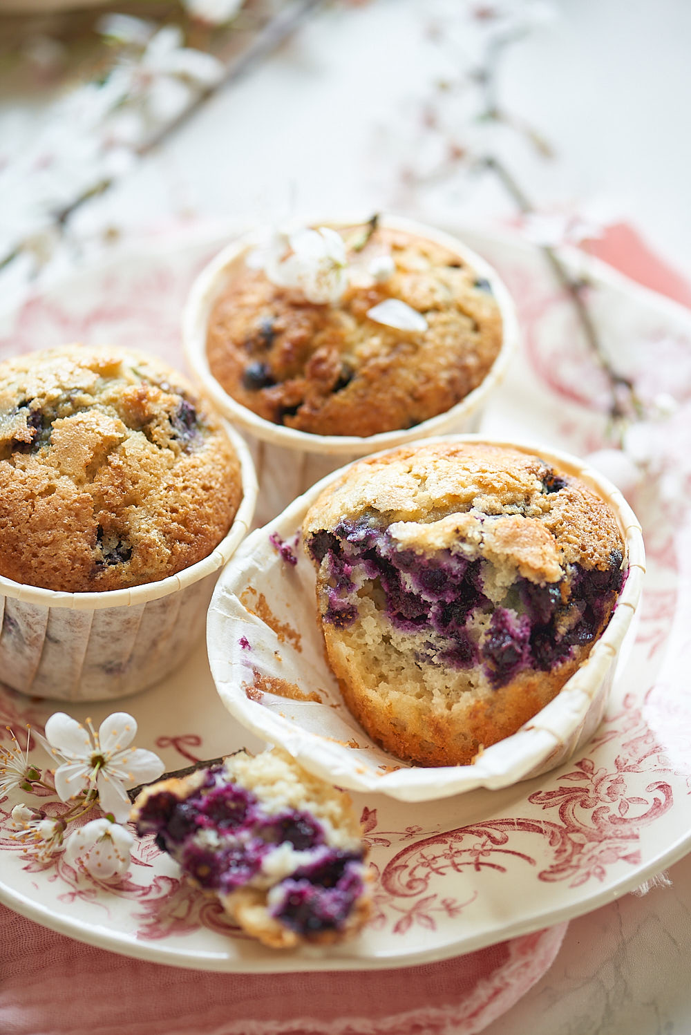 muffins myrtille sauvage coupe Muffins aux myrtilles