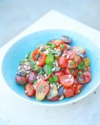salade aubergine tomates menthe