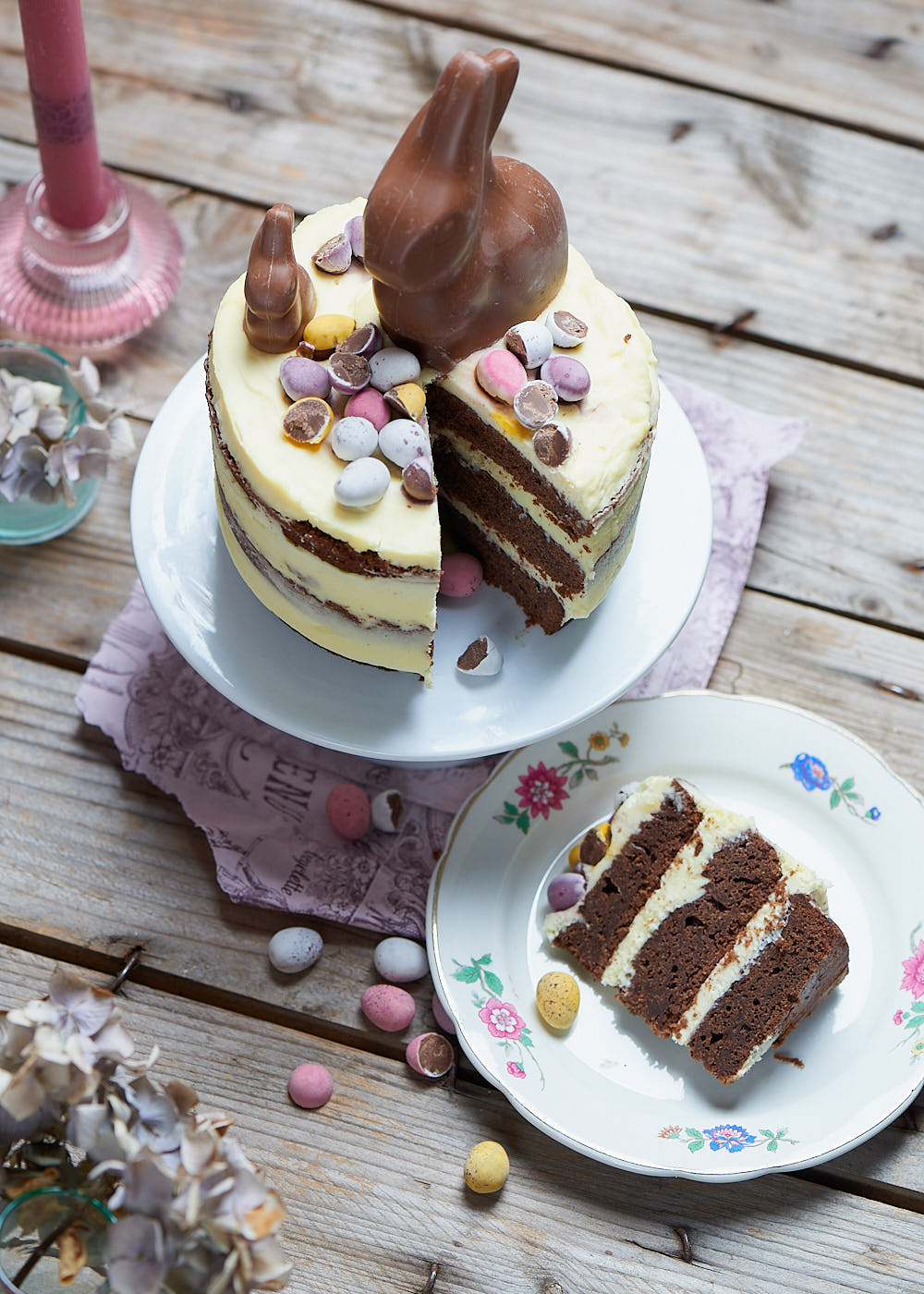 photo culinaire de Layer cake de Pâques aux chocolats