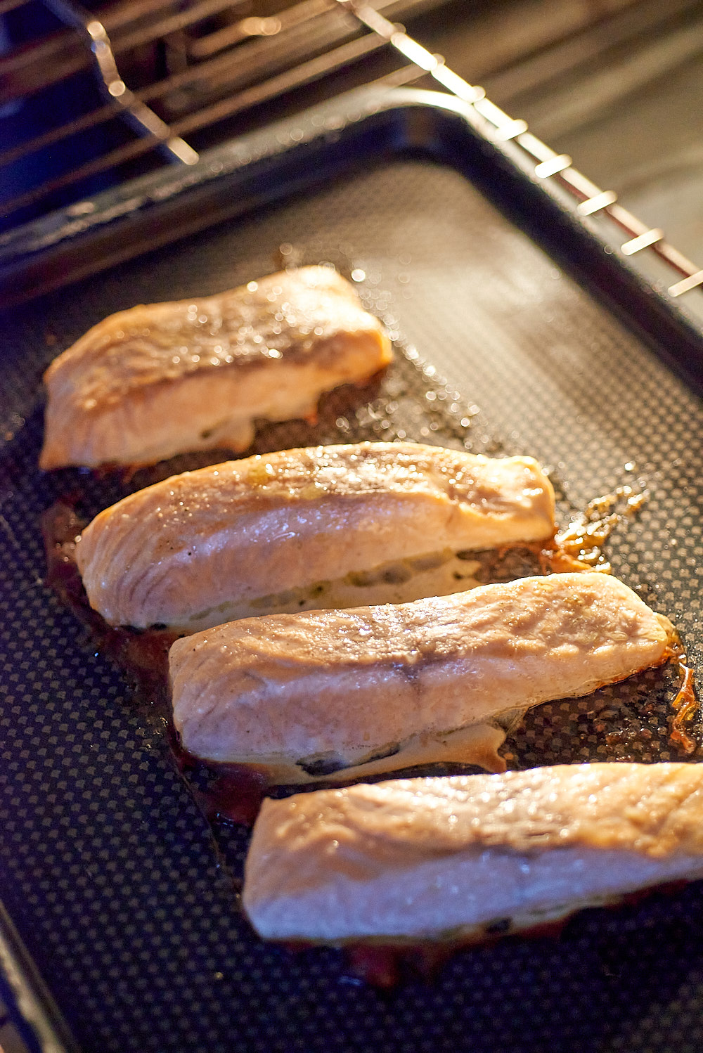 photo culinaire des pavés de saumon après cuisson