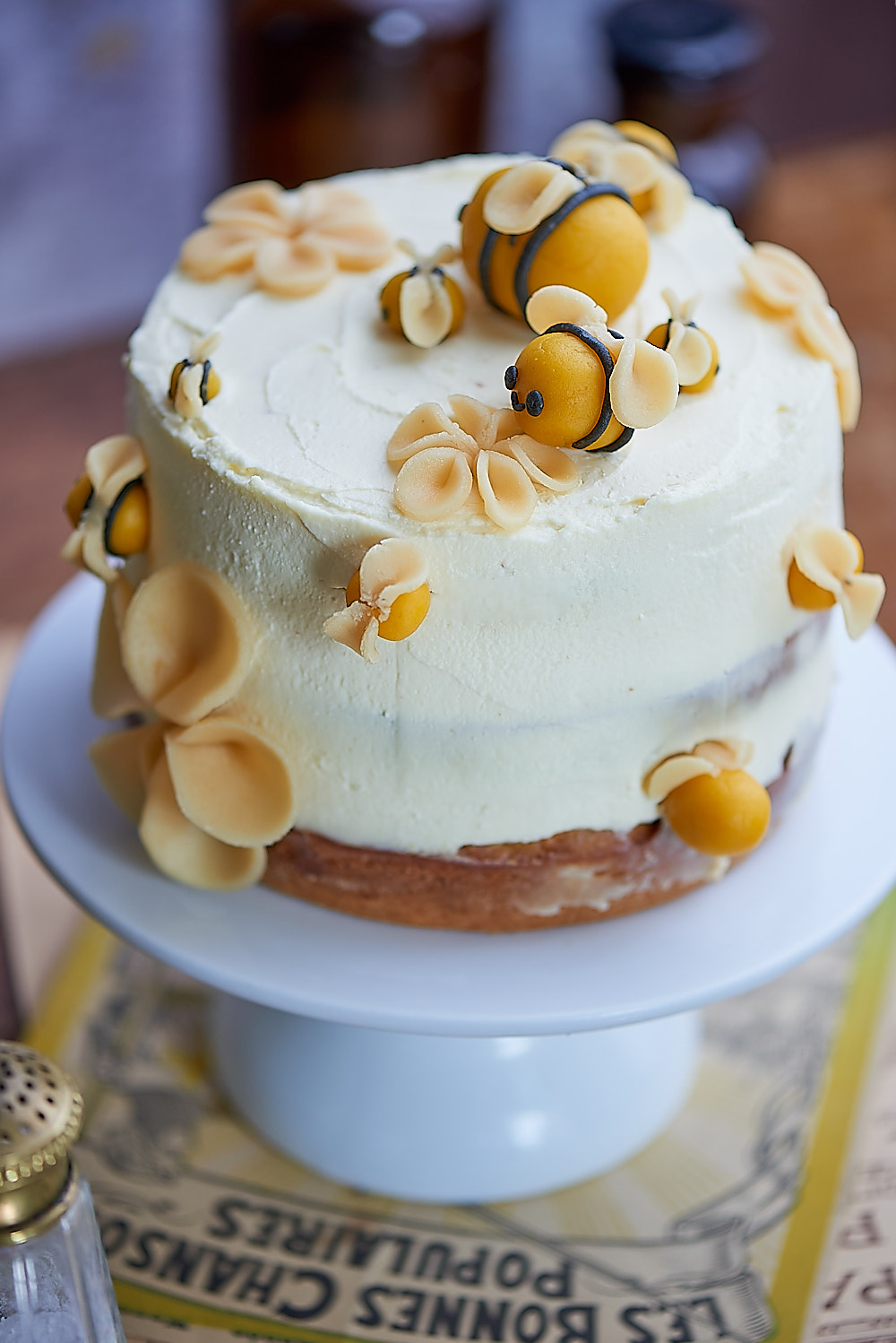 photo culinaire des détails du Gâteau abeille au miel