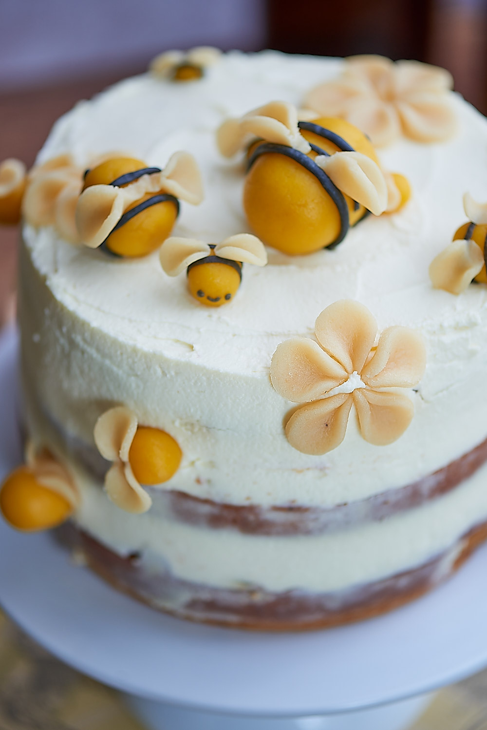 photo culinaire de détails du Gâteau abeille au miel